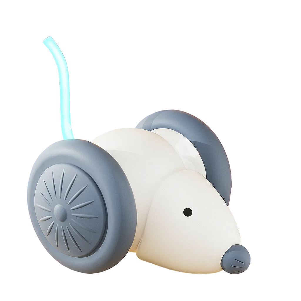 Close-up of Covo electronic cat mouse toy detail