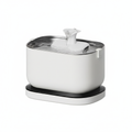 White Cordless battery-operated pet water fountain in white with 2.5L capacity for dogs and cats
