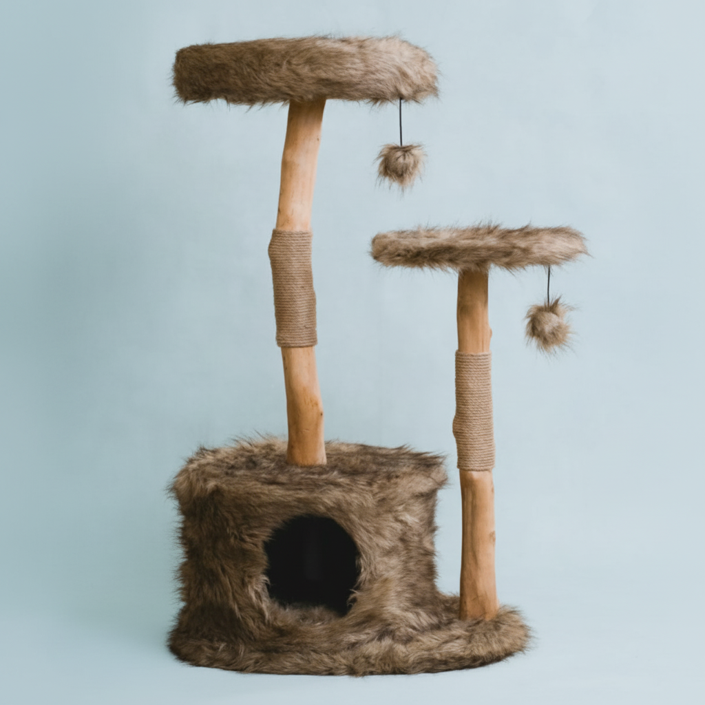 Cat tree furniture with sisal posts - premium quality tower for active indoor cats