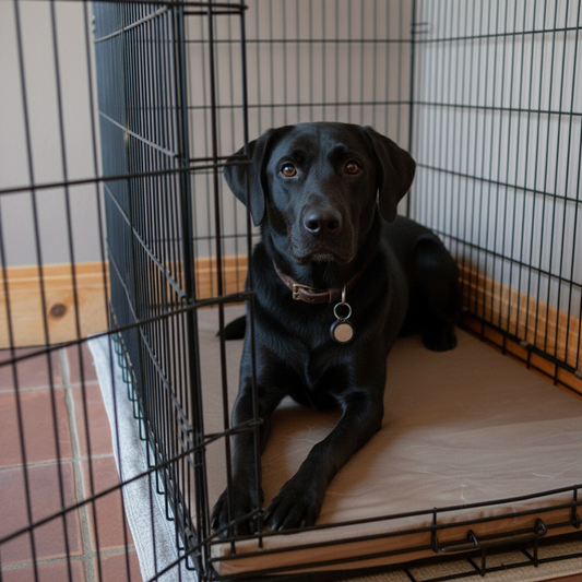 Chew-resistant dog crate pad with waterproof protection - durable gray pad for crate training