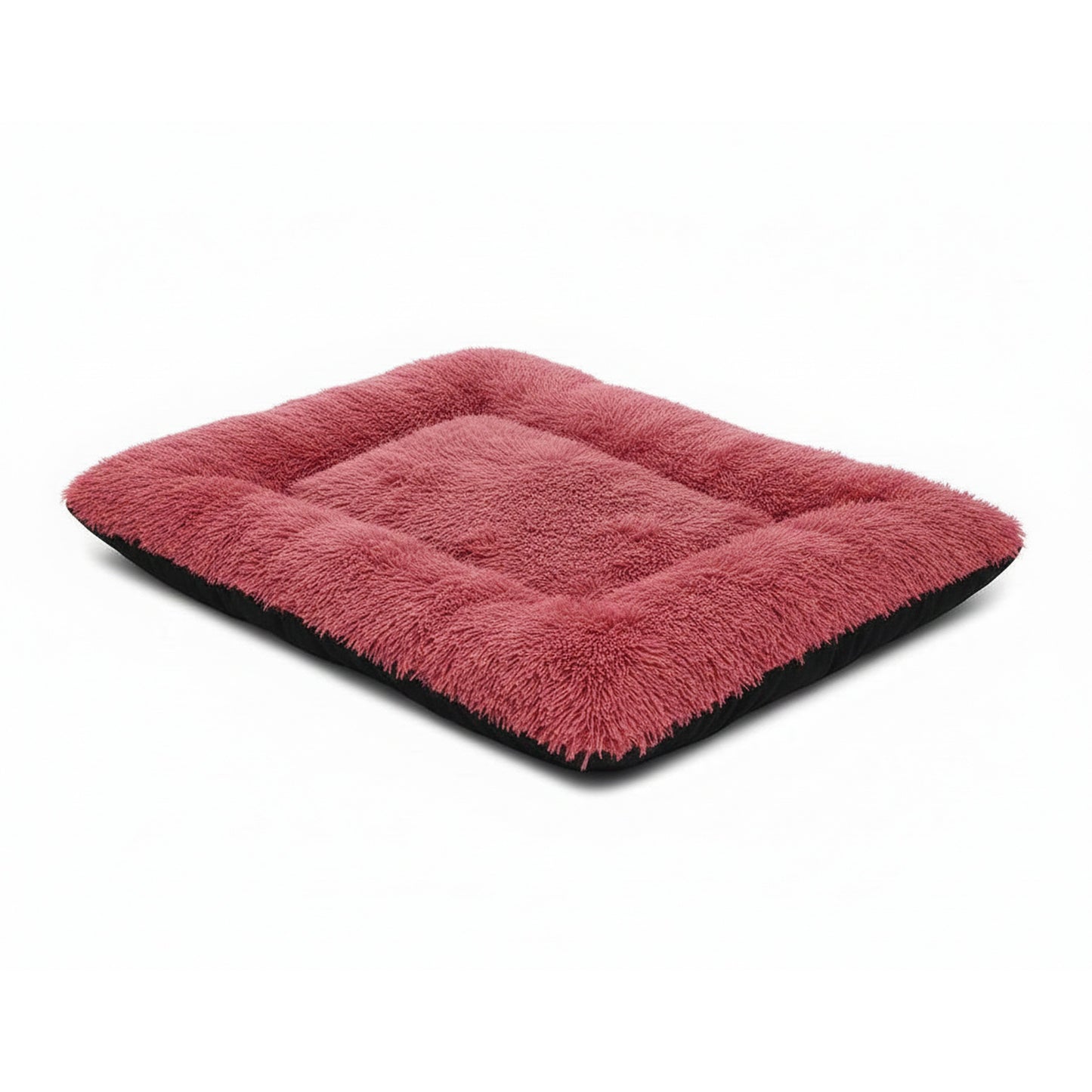 Teso Faux Fur Pet Bed - Washable Home & Travel Mat in rose-red - product photo on white background