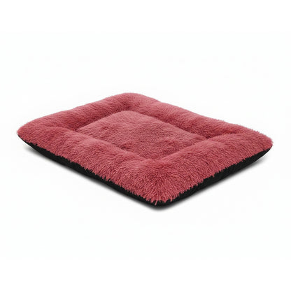 Teso Faux Fur Pet Bed - Washable Home & Travel Mat in rose-red - product photo on white background