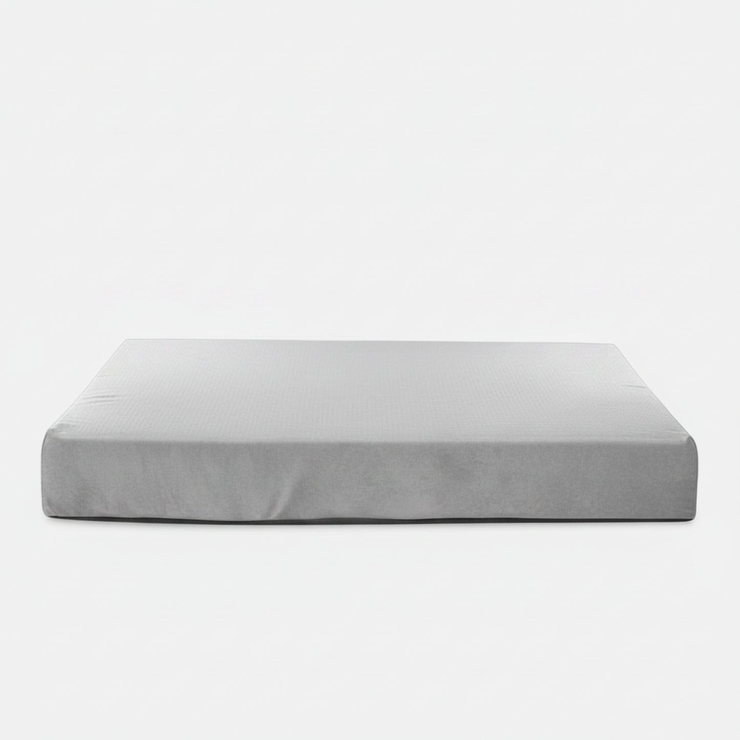 Terra Rectangle Dog Bed in light gray velvet - product photo on white background