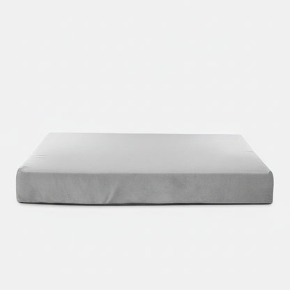 Terra Rectangle Dog Bed in light gray velvet - product photo on white background