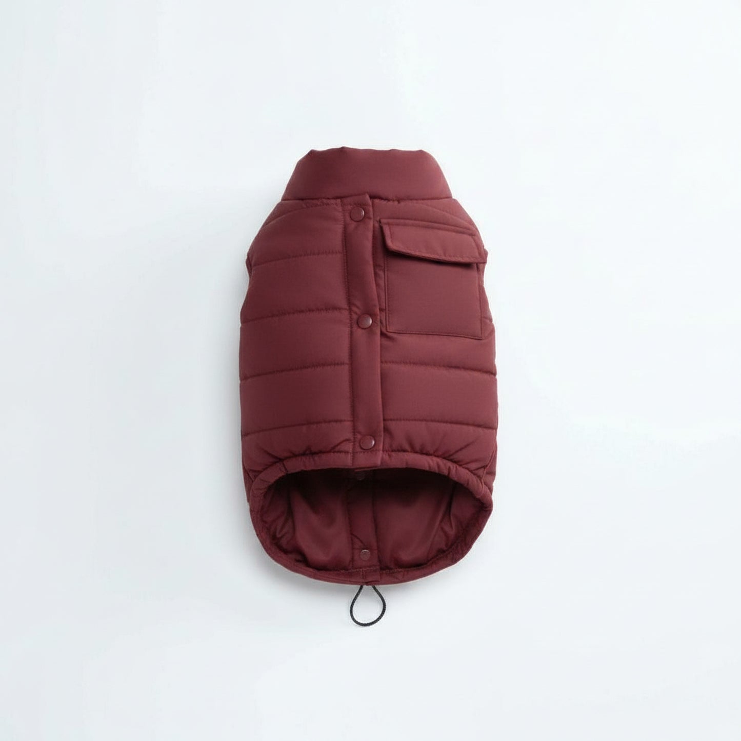 Vero water-resistant dog jacket in crimson on white background