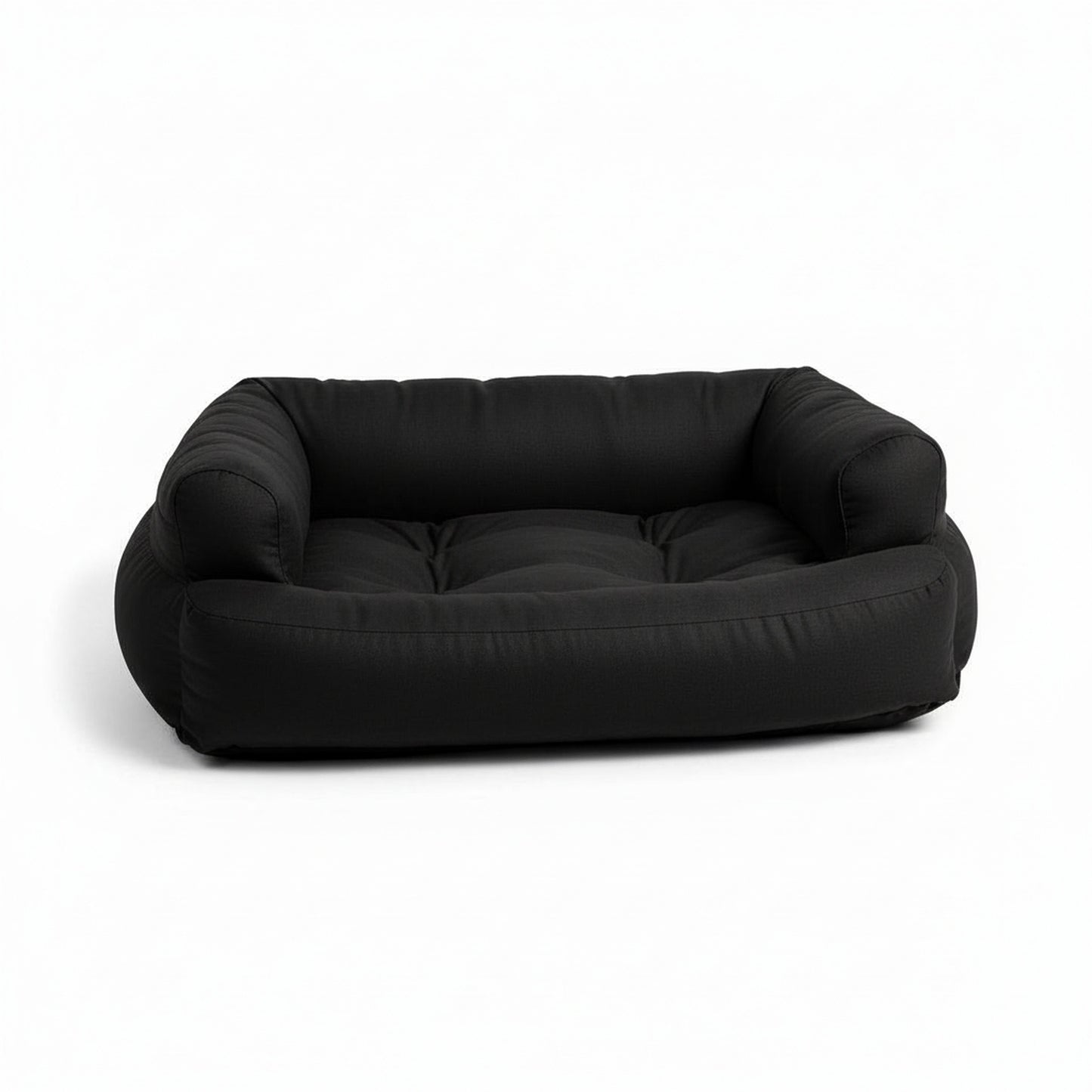 Overstuffed Luxury Dog Sofa in black - product photo on white background