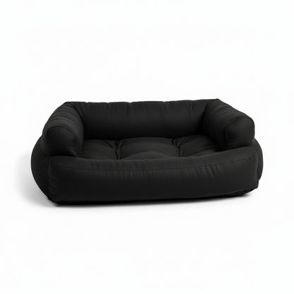 Overstuffed Luxury Dog Sofa in black - product photo on white background