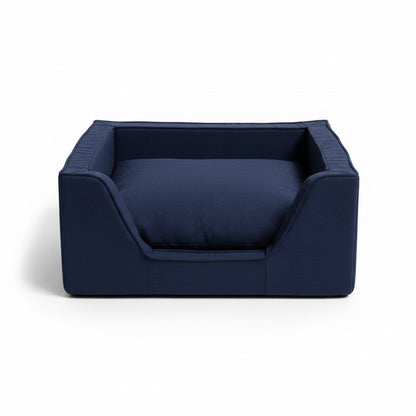 Luxury Square Dog Bed with Microsuede – Show Dog Collection in palmer-indigo - product photo on white background