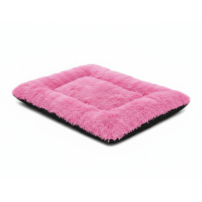 Teso Faux Fur Pet Bed - Washable Home & Travel Mat in bright-pink - product photo on white background
