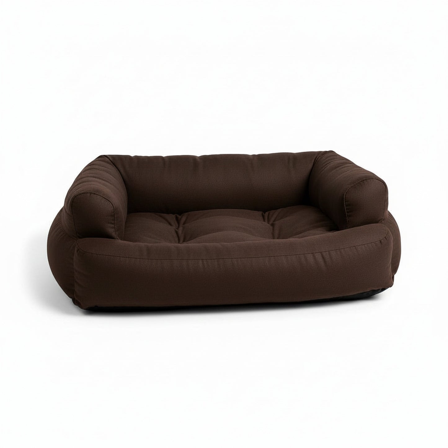 Overstuffed Luxury Dog Sofa in dark-chocolate - product photo on white background