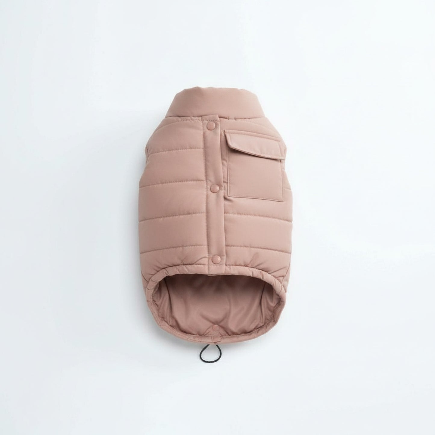 Vero water-resistant dog jacket in dusty pink on white background