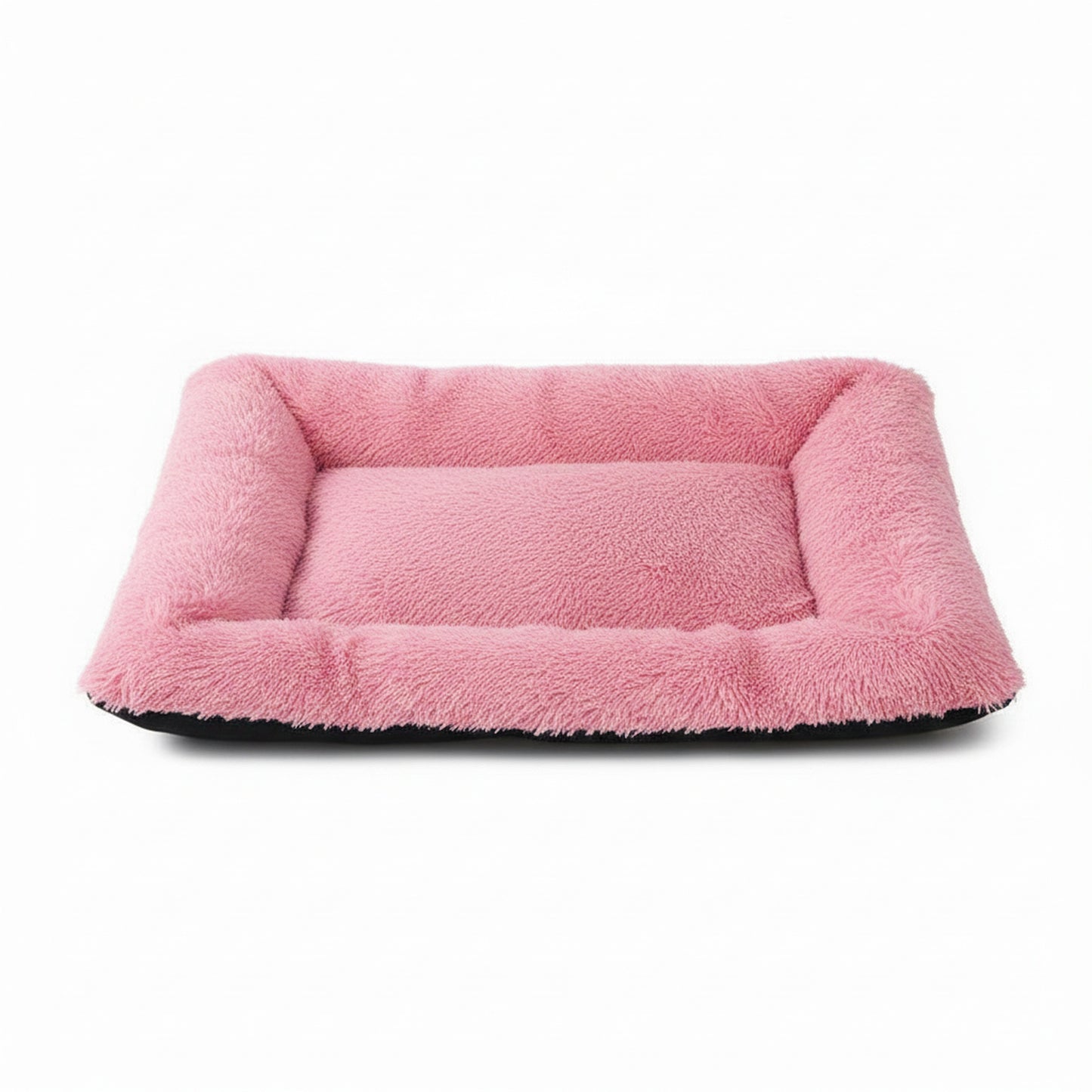 Plush Pet Bed | Soft Faux Fur Mat for Small Dogs & Cats in bright pink - product photo on white background