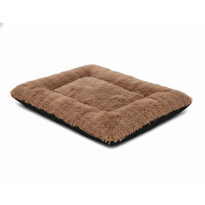 Teso Faux Fur Pet Bed - Washable Home & Travel Mat in brown - product photo on white background