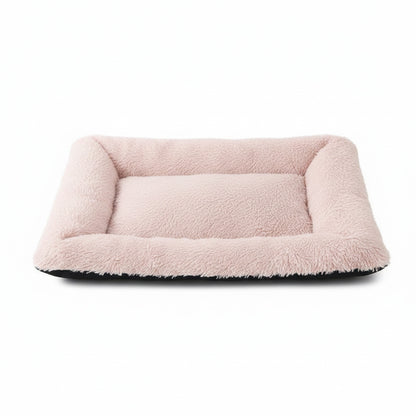 Plush Pet Bed | Soft Faux Fur Mat for Small Dogs & Cats in light pink - product photo on white background