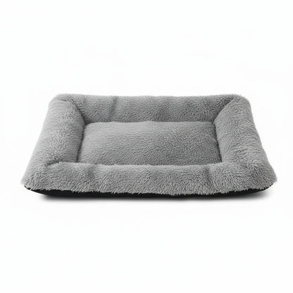 Plush Pet Bed | Soft Faux Fur Mat for Small Dogs & Cats in light gray - product photo on white background