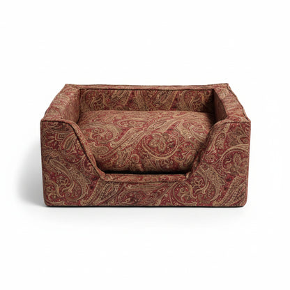Luxury Square Dog Bed with Microsuede – Show Dog Collection - front view, product photo on white background