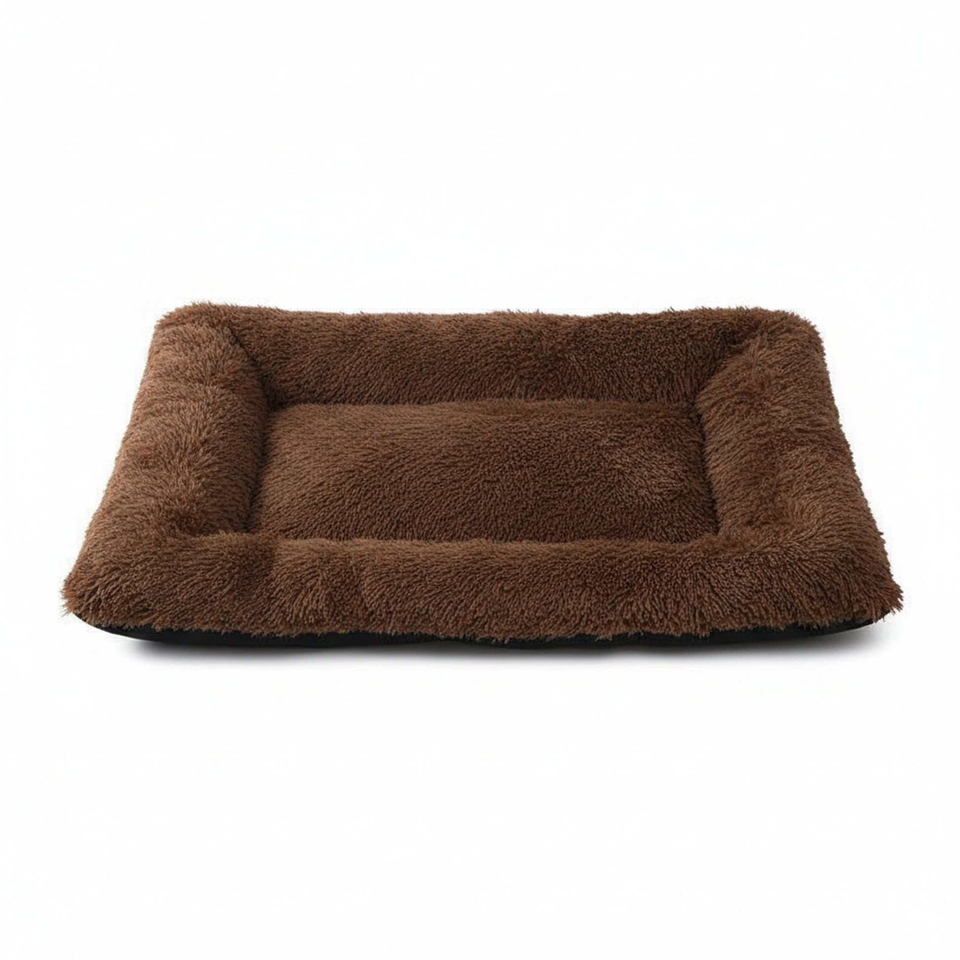Plush Pet Bed | Soft Faux Fur Mat for Small Dogs & Cats - front view, product photo on white background
