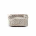 Rivo Round Pet Couch Cushion - Plush Faux Fur - front view, product photo on white background