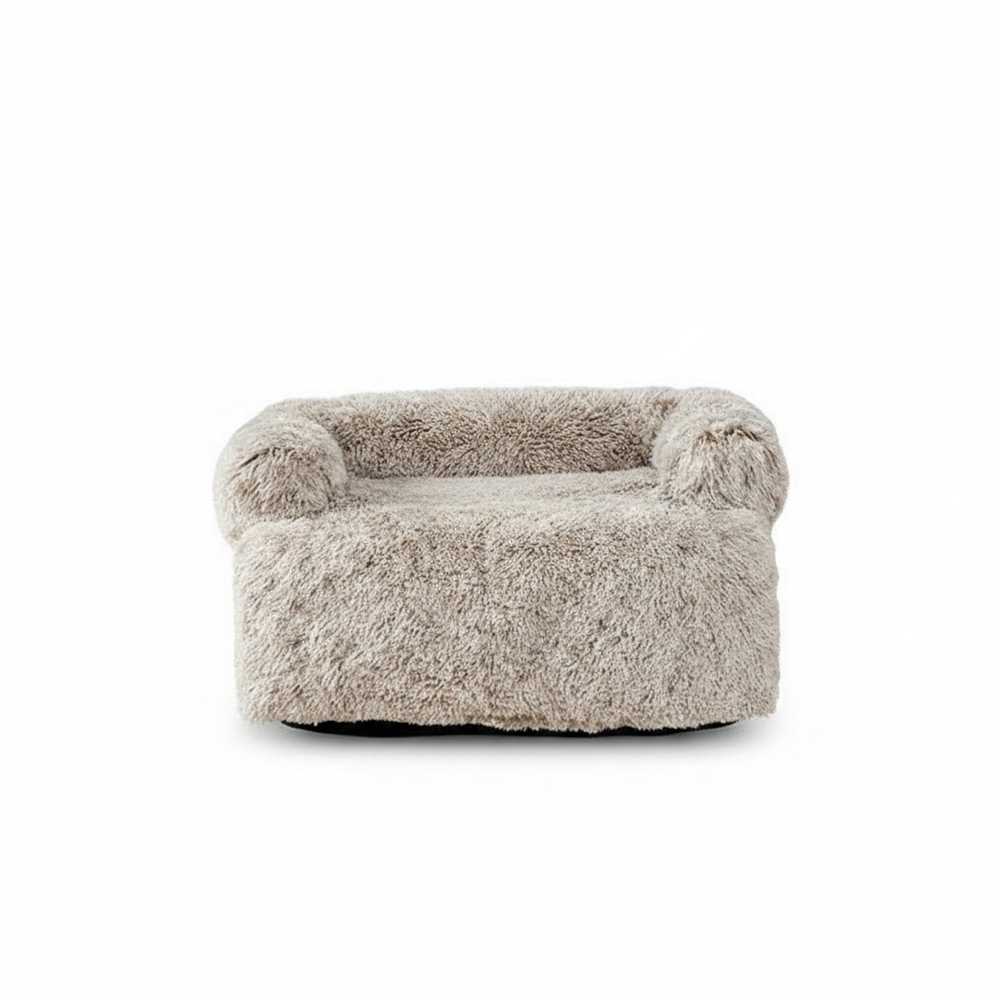 Rivo Round Pet Couch Cushion - Plush Faux Fur - front view, product photo on white background
