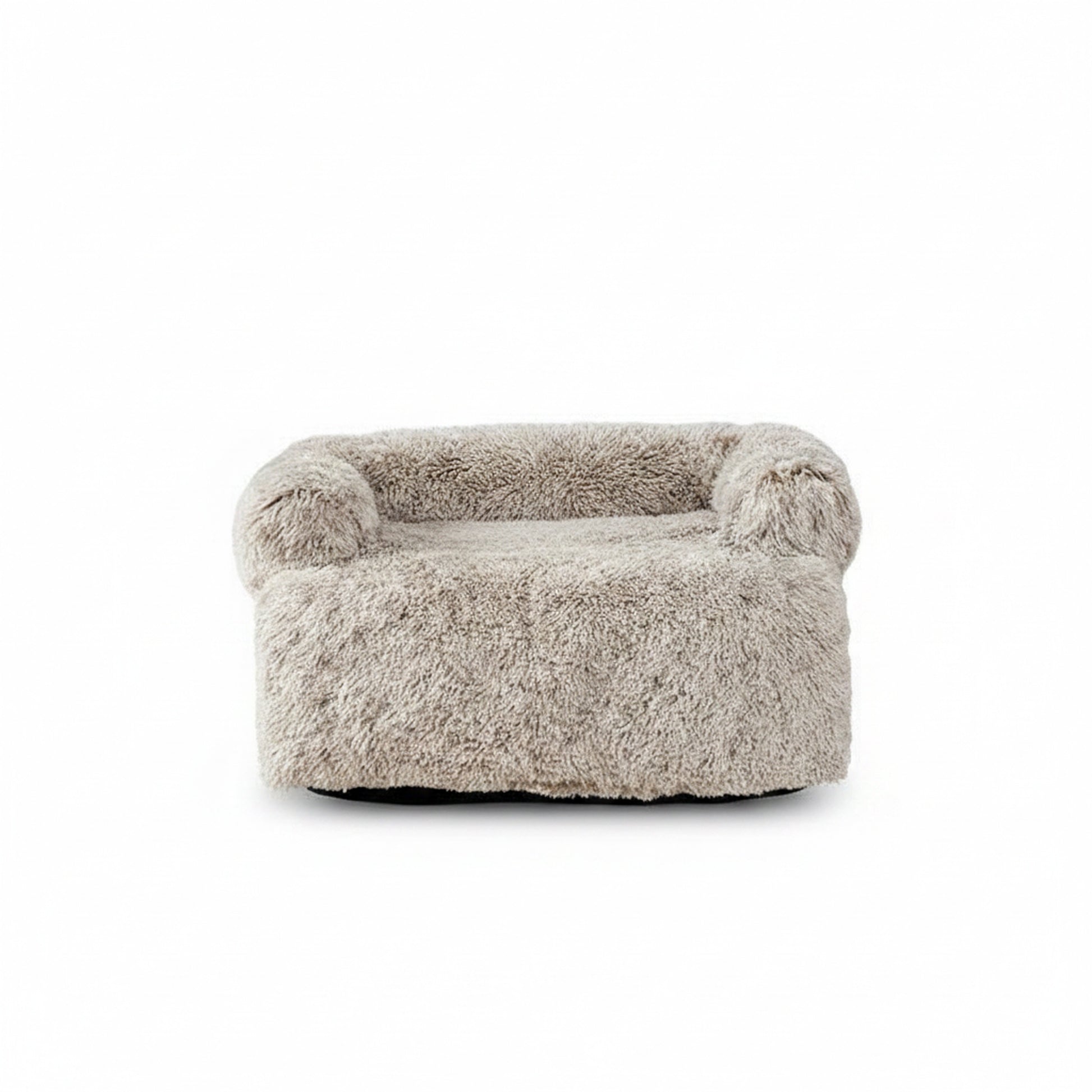 Rivo Round Pet Couch Cushion - Plush Faux Fur - front view, product photo on white background