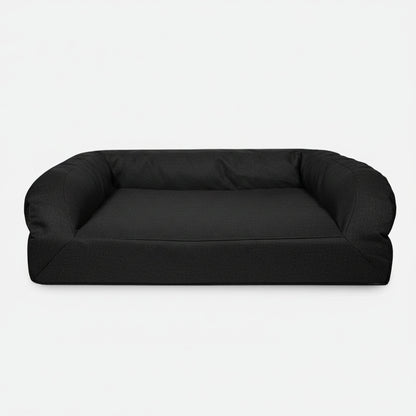 Atlas Rectangle Bolster Dog Bed - angled product photo showing design details
