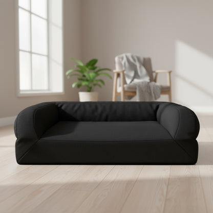 Atlas Rectangle Bolster Dog Bed - styled product photography