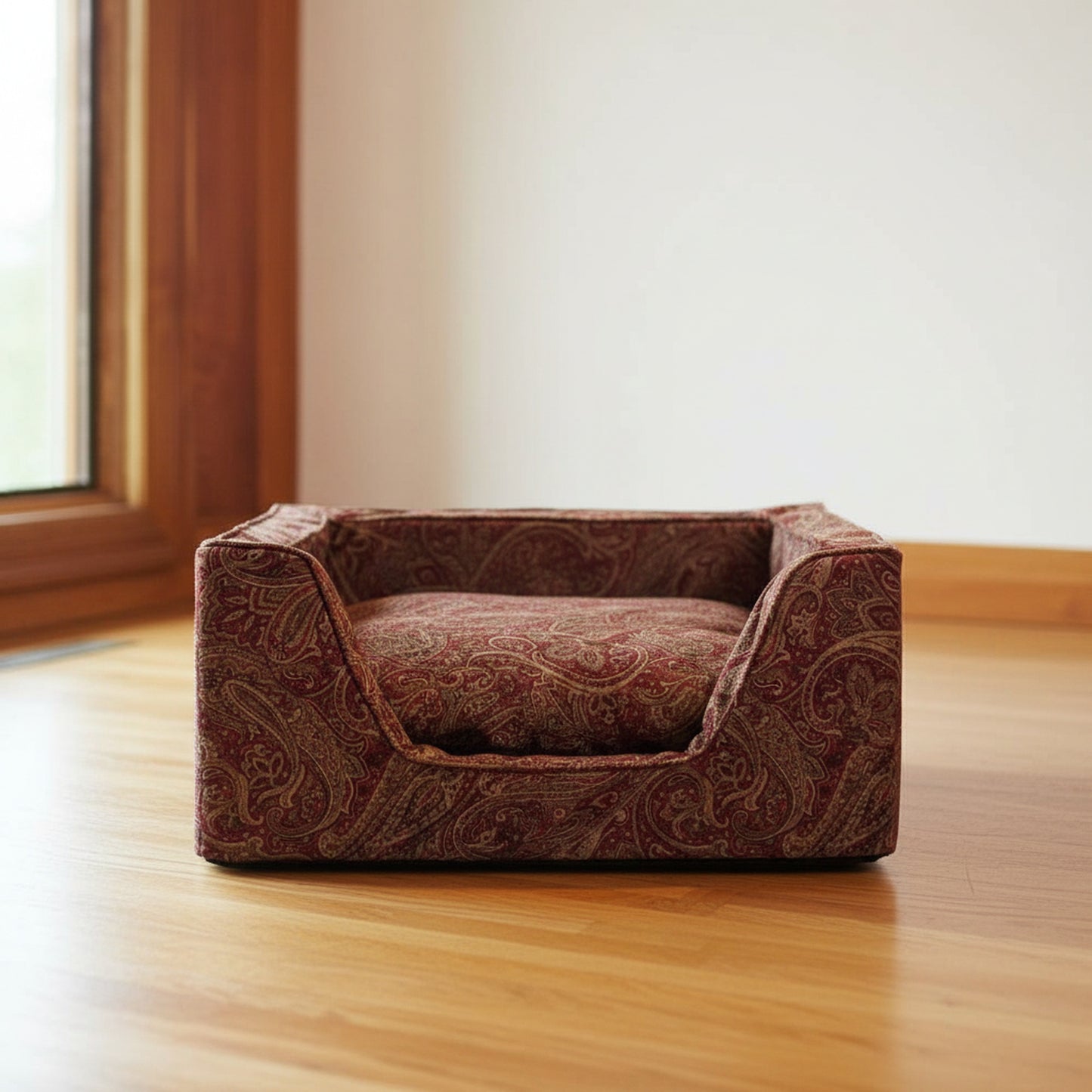 Luxury Square Dog Bed with Microsuede – Show Dog Collection - styled product photography