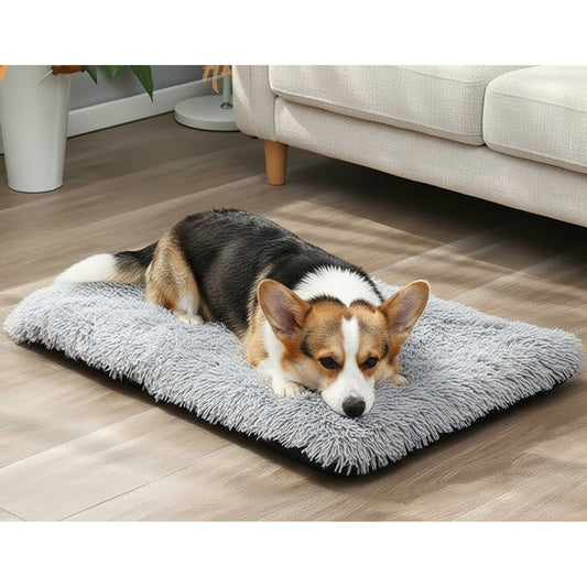 Teso Faux Fur Pet Bed - Washable Home & Travel Mat - lifestyle photo with pet using the product