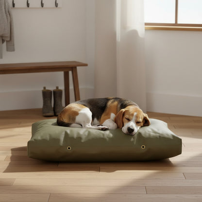 Waterproof Rectangle Dog Bed | Durable & Easy to Clean - lifestyle photo with pet using the product