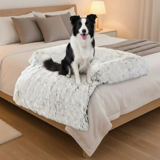 Felo Fleece Couch Protector - Removable & Washable - in-use lifestyle photo, real-world setting