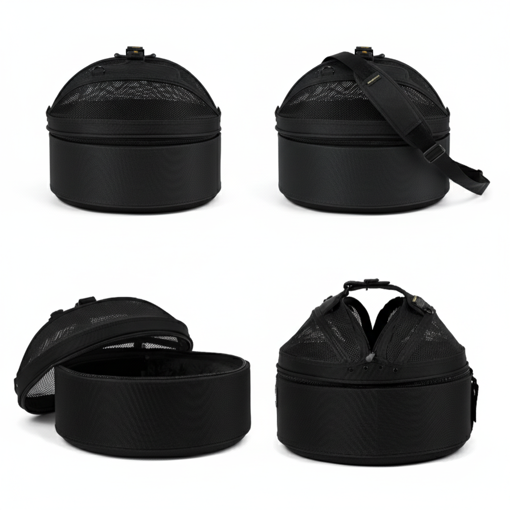 Jet black convertible pet travel bed - carrier for cats and small dogs up to 15 lbs