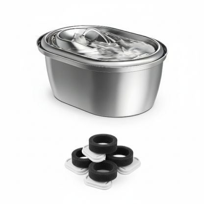 3L stainless steel pet water fountain with dishwasher safe design for dogs and cats with 4 filters inlcuded
