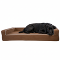 Dog bed with 3 sided bolster design - plush sleeping surface with raised edge support
