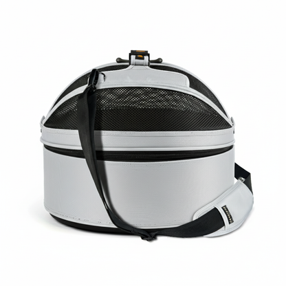 Silver convertible pet travel bed - carrier for cats and small dogs up to 15 lbs