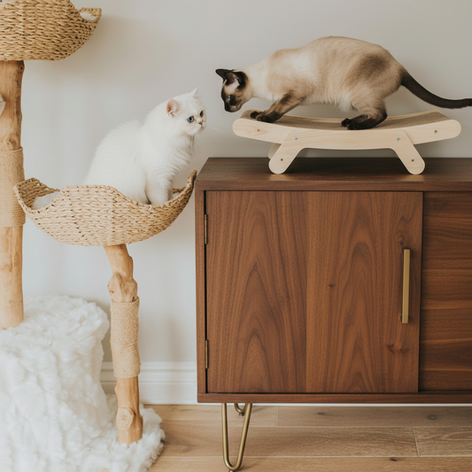Curved cat scratcher lounge 21.5 by 13 inches - cardboard scratching pad for large cats