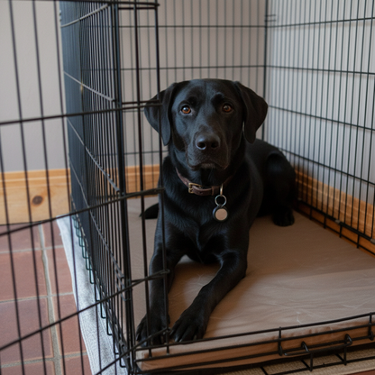 Chew-resistant dog crate pad with waterproof protection - durable gray pad for crate training