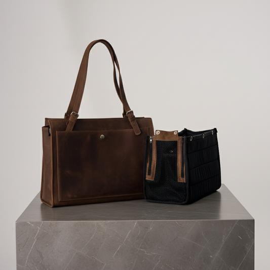 Premium leather-style dog travel carrier - sized to fit under most airline seats, for small to medium dogs
