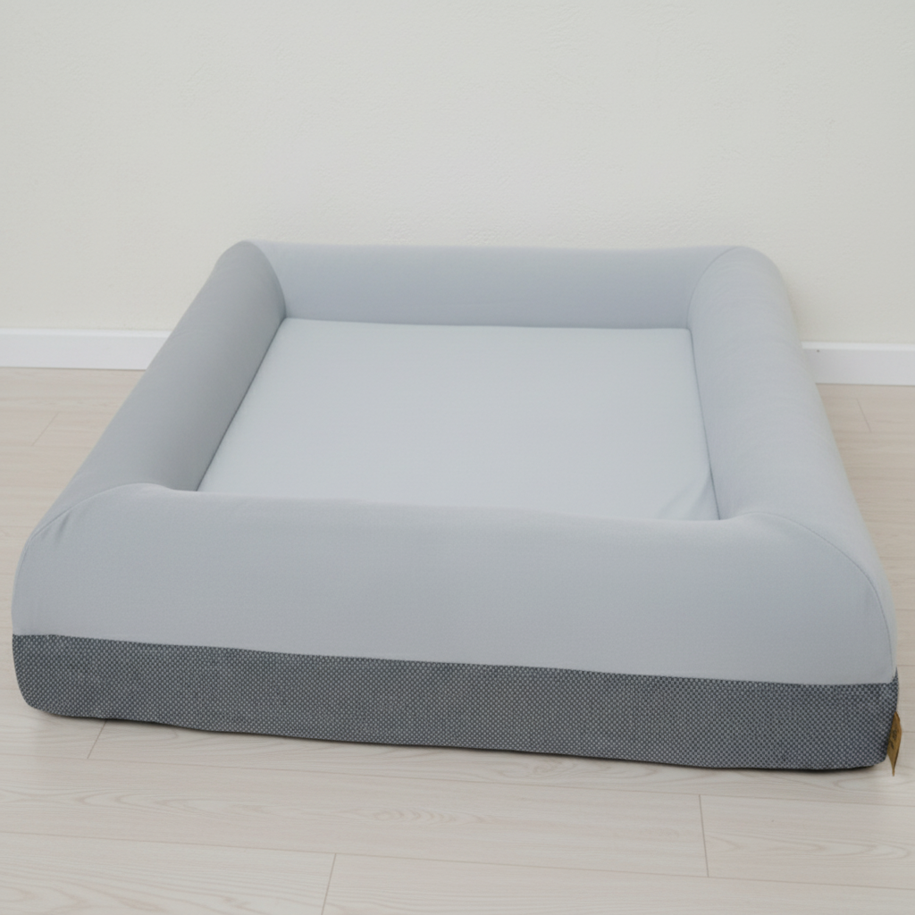 Gray dog bed 