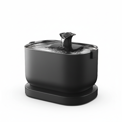Black Cordless battery-operated pet water fountain in with 2.5L capacity for dogs and cats
