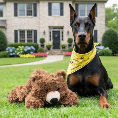 Grizzly Bear Plush Dog Toy — sized and designed for gentle play