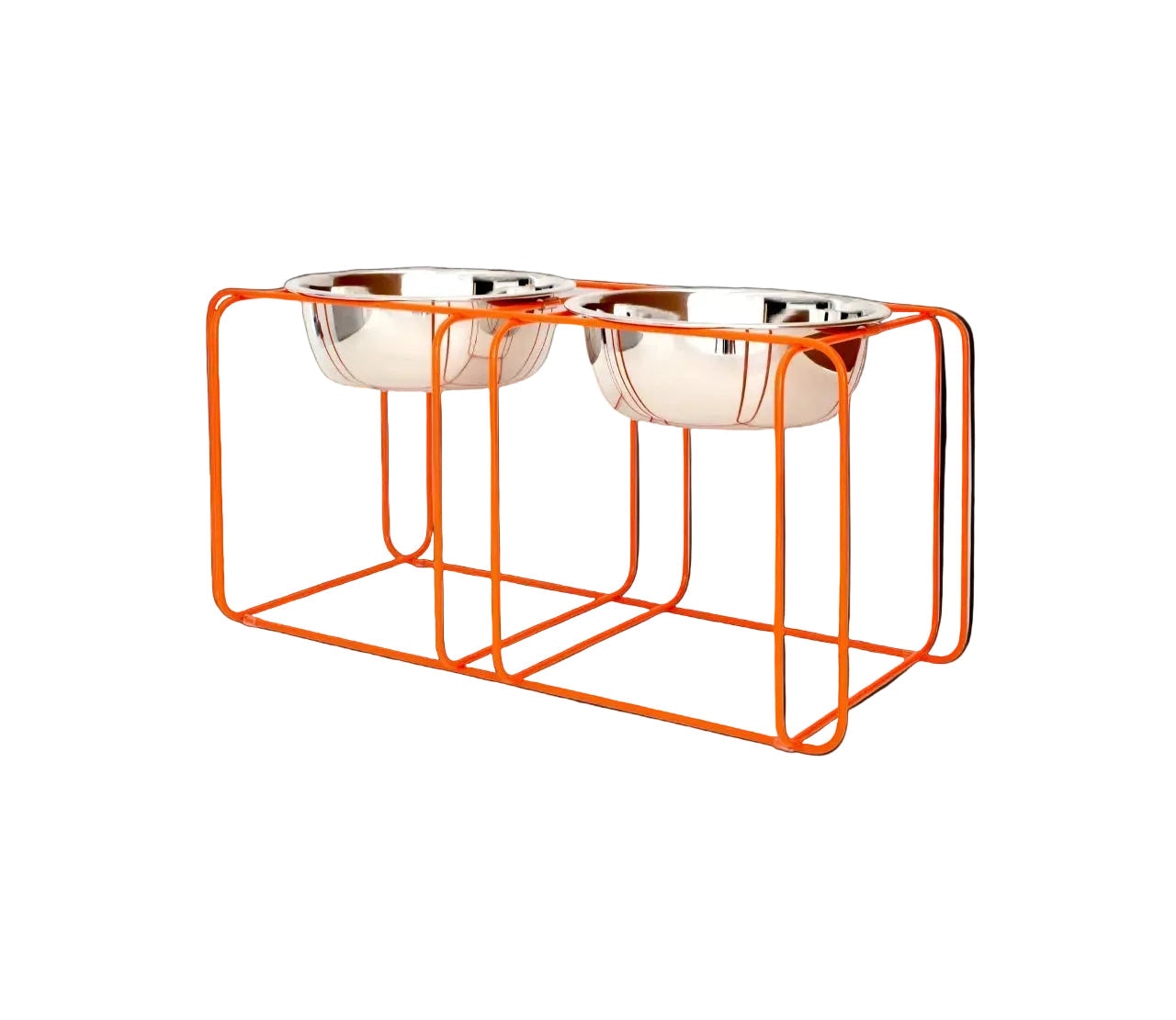 Lunae Elevated Dog Feeder — glossy powder-coated steel frame