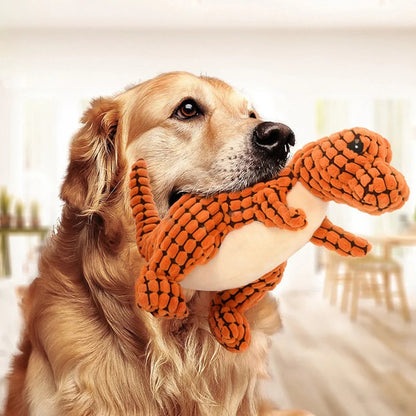 Lupo Dinosaur Dog Toy — chicken-scented fleece construction