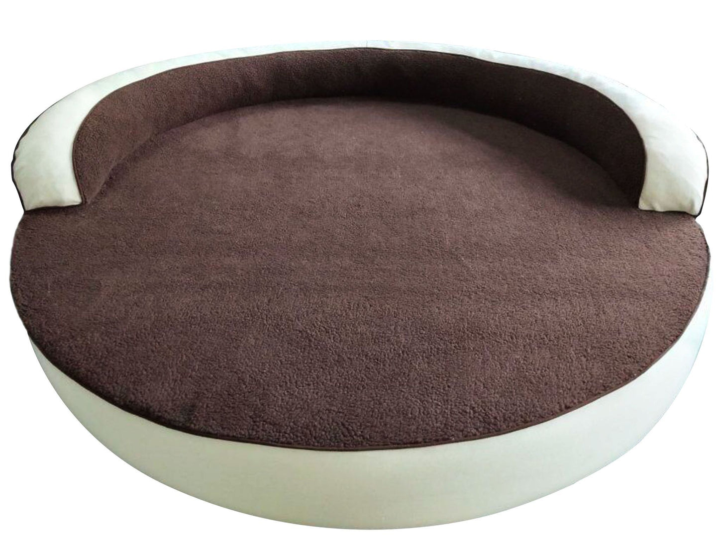 Oro Large Round Dog Bed — plush sherpa top surface