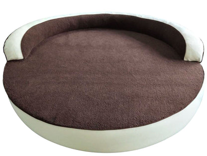 Oro Large Round Dog Bed — plush sherpa top surface