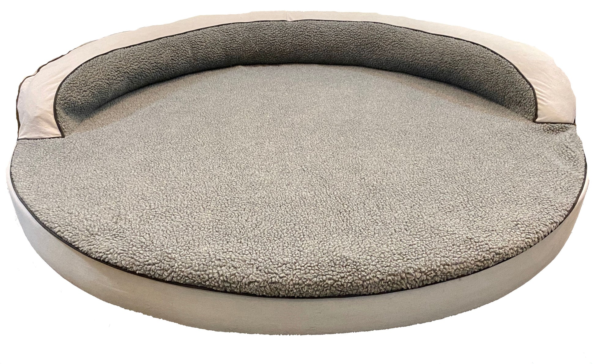 Oro Large Round Dog Bed — raised bolster edges