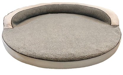 Oro Large Round Dog Bed — raised bolster edges