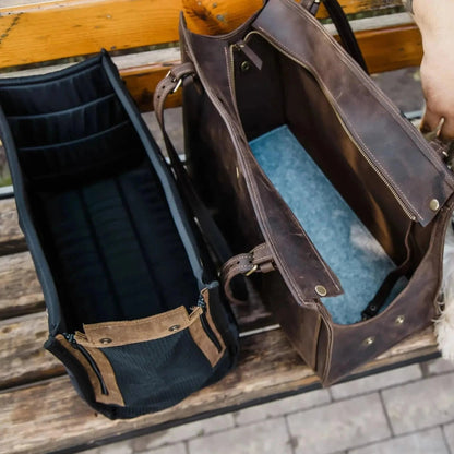 Reno Leather Dog Carrier - Travel Bag
