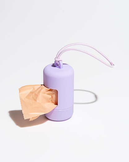 Tula Dog Poop Bag Holder — clips onto any leash or tote with an elastic strap