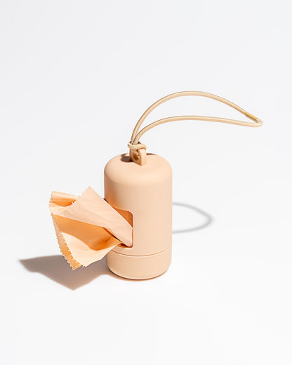 Tula Dog Poop Bag Holder — clips onto any leash or tote with an elastic strap